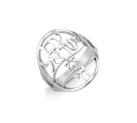 unift Anello ebraico Chai Star of Daivd per donne uomini in acciaio inox ebraismo simbolo di vita anello lettera ebraica preghiera gioielli Pasquaver regalo (argento, 20)