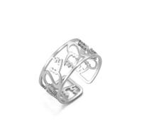 unift Anello Islam musulmano per Donne Uomini Acciaio Inox Mohammad Corano Calligrafia Araba Lettera Apertura Anelli Gioielli Religiosi Eid Ramadan Regali (argento)
