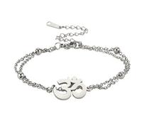 unift Aum Om Ohm Sánscrito Símbolo Pulsera Para las Mujeres la Armonía Espiritual Hindú Amuleto de Acero Inoxidable Yoga Encanto Pulsera Brazalete Accesorio de Joyería (scaglia)