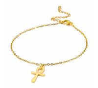 unift Bracciale a croce Ankh per le donne Ragazza Acciaio inossidabile Chiave egiziana della vita Bracciale a croce Caviglia Moda Charm Ankh Croce Amuleto Gioielli (Oro)