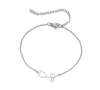 unift Bracciale Charm Tulipano per le Donne in Acciaio Inox Dainty Elegante Tulipano Bracciali Fiore Tulipano Gioielli Regali per la Festa Della Mamma (argento)