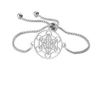 unift Bracciale Cubo di Metatron per donne uomini in acciaio inossidabile Bracciale cubo dell'Arcangelo Metatron Geometria Sacra Talismano Gioielli, Taglia unica, Acciaio inossidabile, Nessuna pietra