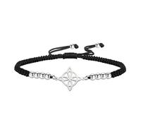 unift Bracciale per le Donne Nodo Della Strega Celtica Bracciale Magico a Strati Bracciale in Acciaio Inox Charm Mistico Doppia Corda Bracciali Celtici Gioielli (Argento 5)