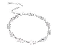 UNIFT Braccialetto con fiamme per donne e uomini, in acciaio inox, stile gotico, catena a maglie di fiamma, bracciale hip hop, regolabile, gioiello Harajuku, 6.7 inches, Acciaio inossidabile, Nessuna
