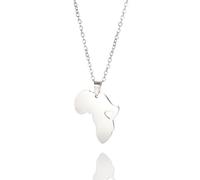 UNIFT Collana africana da uomo e donna, in acciaio inox, minimalista, etnica, chic, Africa, madrepatria, continente, Continente, collana hip hop, Acciaio inossidabile, Nessuna pietra preziosa