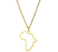 unift Collana con Ciondolo Mappa per Donna Uomo Scava Fuori Fascino Mappa Africa Contorno Ciondolo Collane Gioielli (Oro 3)