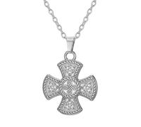 UNIFT Collana con croce celtica per uomo e donna, in acciaio inossidabile, vintage, con nodo celtico irlandese, amuleto, gioiello di protezione, idea regalo