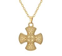 UNIFT Collana con croce celtica per uomo e donna, in acciaio inossidabile, vintage, con nodo celtico irlandese, amuleto, gioiello di protezione, idea regalo
