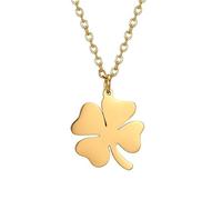 unift Collana con quadrifoglio per donne Acciaio inossidabile Semplice e delicato Simbolo fortunato Ciondolo quadrifoglio Collana Amuleto Gioielli Regali per il giorno di San Patrizio (Oro 2)