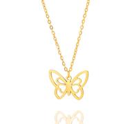 UNIFT Collana da donna a forma di farfalla, in acciaio inox, con ciondolo a forma di farfalla, gioiello dell'amicizia (oro 1)