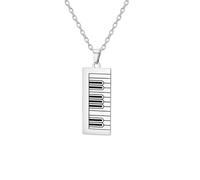 UNIFT Collana da donna con ciondolo a forma di pianoforte, in acciaio inox, ideale come regalo per pianisti, appassionati di musica, Adjustable, Acciaio inossidabile, Nessuna pietra preziosa