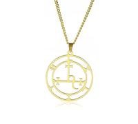 UNIFT Collana da donna con ciondolo a forma di sigillo di Lilith, in acciaio inox, mitologia pagana, dea di Lilith, gioielli da stregoneria, Acciaio inossidabile, Nessuna pietra preziosa