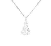 UNIFT Collana da donna in acciaio inox con croce con Vergine Maria e Gesù, idea regalo, Adjustable, Acciaio inossidabile, Non pietra preziosa