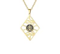 UNIFT Collana da uomo e donna in acciaio inox stile gotico della Chiesa di Satana con ciondolo a forma di serpente leviatano, amuleto religioso, verstellbar, Acciaio inossidabile, Nessuna pietra