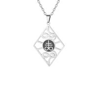 UNIFT Collana da uomo e donna in acciaio inox stile gotico della Chiesa di Satana con ciondolo a forma di serpente leviatano, amuleto religioso, verstellbar, Acciaio inossidabile, Nessuna pietra