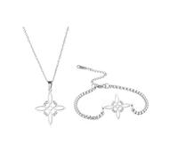 unift Collana di Nodi Delle Streghe per le Donne in Acciaio Inox Irlandese a 4 Punte Ciondolo Nodo Celtico Moda Charm Magick Gioielli (Argento 4)