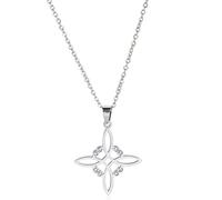 unift Collana di Nodi Delle Streghe per le Donne in Acciaio Inox Irlandese a 4 Punte Ciondolo Nodo Celtico Moda Charm Magick Gioielli (Argento 3)