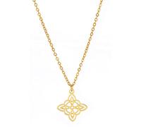 unift Collana di Nodi Delle Streghe per le Donne in Acciaio Inox Irlandese a 4 Punte Ciondolo Nodo Celtico Moda Charm Magick Gioielli (Oro)