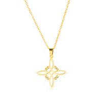 unift Collana di Nodi Delle Streghe per le Donne in Acciaio Inox Irlandese a 4 Punte Ciondolo Nodo Celtico Moda Charm Magick Gioielli (Oro 3)
