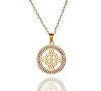 unift Collana di Nodi Delle Streghe per le Donne in Acciaio Inox Irlandese a 4 Punte Ciondolo Nodo Celtico Moda Charm Magick Gioielli (Oro 9)