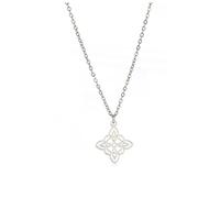 unift Collana di Nodi Delle Streghe per le Donne in Acciaio Inox Irlandese a 4 Punte Ciondolo Nodo Celtico Moda Charm Magick Gioielli (Argento)