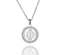 unift Collana di Nodi Delle Streghe per le Donne in Acciaio Inox Irlandese a 4 Punte Ciondolo Nodo Celtico Moda Charm Magick Gioielli (Argento 9)