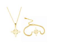 unift Collana di Nodi Delle Streghe per le Donne in Acciaio Inox Irlandese a 4 Punte Ciondolo Nodo Celtico Moda Charm Magick Gioielli (Oro 4)