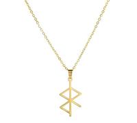 unift Collana di Rune Vichinghe di Pace per Uomini e Donne in Acciaio Inossidabile Collana di Ciondoli Vichinghi di Amore e Pace Vegvísir Gioielli Pagani Vichinghi Norreni (Oro 1)
