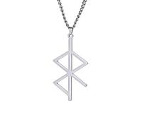 unift Collana di Rune Vichinghe di Pace per Uomini e Donne in Acciaio Inossidabile Collana di Ciondoli Vichinghi di Amore e Pace Vegvísir Gioielli Pagani Vichinghi Norreni (Argento)