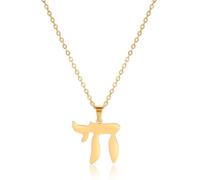 UNIFT Collana ebraica Chai da donna in acciaio inox, con ciondolo a forma di lettera ebraica classica ebraica, gioiello religioso ebraico, Acciaio inossidabile