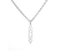 unift Collana equilibrata a quattro elementi per donne e uomini collana con ciondoli alchemici in acciaio inox fuoco planetario terra acqua aria simboli