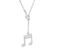 UNIFT Collana nota musicale per le donne in acciaio inox chiave di violino e chiave di basso note musicali con ciondolo a forma di cuore amore collana gioielli regalo per gli amanti della musica, Eine