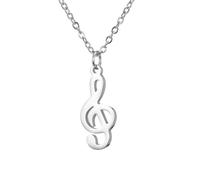 UNIFT Collana nota musicale per le donne in acciaio inox chiave di violino e chiave di basso note musicali con ciondolo a forma di cuore amore collana gioielli regalo per gli amanti della musica, Eine