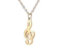 UNIFT Collana nota musicale per le donne in acciaio inox chiave di violino e chiave di basso note musicali con ciondolo a forma di cuore amore collana gioielli regalo per gli amanti della musica, Eine