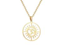 UNIFT Collana Om Sun per donne e uomini in acciaio inox sole con yoga Aum OM Ohm simbolo collane ciondolo Rayer regali gioielli, Acciaio inossidabile, Nessuna pietra preziosa