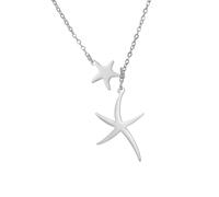 Unift Collana Stella Marina per Donne in Acciaio Inox, Collana Ciondolo Stella Marina Boho Ocean Life, Gioielli da Spiaggia per l'Estate, Regali di Amicizia (Argento)