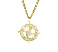unift Croce di Santa Brigida Collana in Acciaio Inossidabile Tradizionale Irlandese Celtica Croce di Santa Brigida Collana con Ciondolo Talismano Religioso Gioielli (Oro)