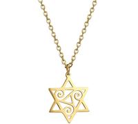unift David Star Celtico Tripla Spirale Strati Collana Per Donne Acciaio Inox Stella Di David Tripla Spirale Ciondolo Collana Gioielli Regalo Per Ragazza