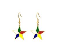 UNIFT Druze - Orecchini da donna a forma di stella in cinque colori, in acciaio inox, simbolo religioso, culturale, drusi, fede, gioielli regalo per familiari e amici drusi