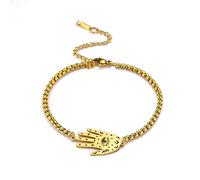 unift Mano di Fatima Bracciale per le Donna in Acciaio Anox Charm Hamsa Mano di Fatima Bracciale Gioielli Buona Fortuna Amuleto