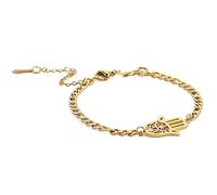 unift Mano di Fatima Bracciale per le Donna in Acciaio Anox Charm Hamsa Mano di Fatima Bracciale Gioielli Buona Fortuna Amuleto (oro)