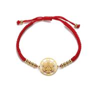 UNIFT Metatron - Braccialetto a forma di cubo per donne e uomini, in acciaio inox, stile geometria sacra, sigilli di Arcangelo con una perlina colorata intrecciata, regolabile, gioiello talismano