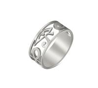 unift Occhio di Horus Ankh Croce Anelli per Donne Uomini in Acciaio Anox Antica Croce Egizia L'occhio di Horus Anello di Protezione Gioielli (argento, 8)