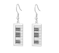 UNIFT Orecchini da donna a forma di tastiera di pianoforte, in acciaio inox, con ciondolo a forma di strumento musicale, regalo ideale per gli appassionati di musica, One Size, Acciaio inossidabile
