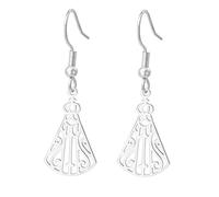 UNIFT Orecchini da donna con simbolo della Vergine Maria, in acciaio inossidabile, con linee cave, simbolo della Santa Madre Maria, gioielli regalo, One Size, Acciaio inossidabile, Nessuna pietra