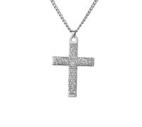 UNIFT Padre Nuestro, collana con croce spagnola per uomo e donna, in acciaio inox, con incisione "Preghiera del Signore", ciondolo a forma di croce, gioiello religioso cristiano, regalo per battesimo