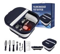 UNIFULL Pediluvio pieghevole Spa con calore, telecomando, rulli massaggianti, bolla, kit pedicure per piedi, luce rossa, pedicure spa pedicure, pediluvio per regali