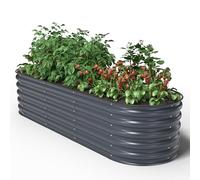 UNIGARDIA Aiuola rialzata in metallo, 200 x 60 x 43 cm, kit modulare 6 in 1, aiuole rialzate in acciaio inox per giardino in acciaio Zn-Al-Mg, durata minima 20 anni, aiuola alta 43 cm, antracite