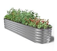 UNIGARDIA Aiuola rialzata in metallo, 240 x 60 x 43 cm, 195 x 105 x 43 cm, kit per aiuole rialzate 9 in 1, in acciaio Zn+Al+Mg, antiruggine e indeformabile, facile da montare