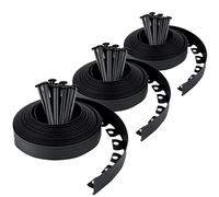 UNIGARDIA Bordo per aiuole in plastica, nero, 30 m, 90 chiodi | Altezza 50 mm, plastica riciclata, facile da usare, bordo da giardino, delimitazione per prato e aiuole